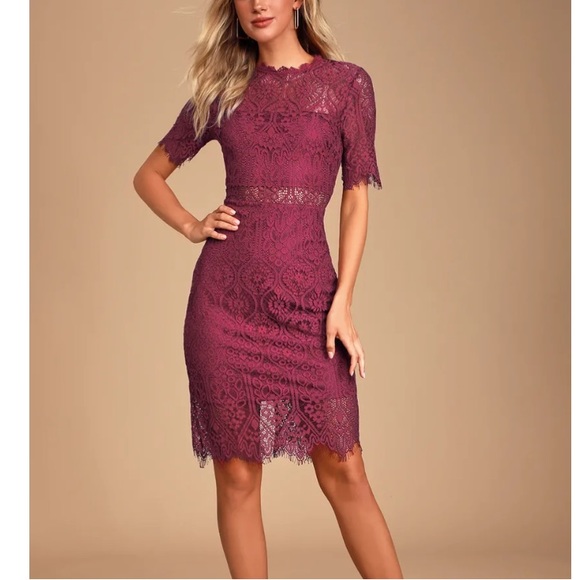 Lulus Dresses & Skirts - Lulu’s Burgundy Lace Dress